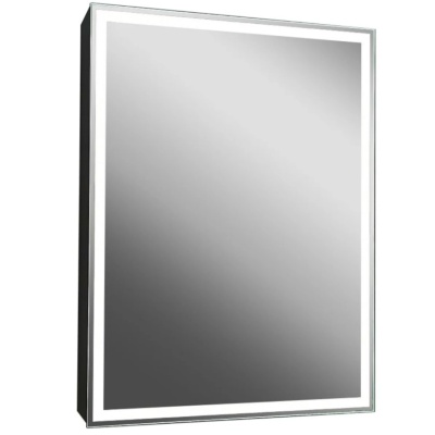 Шкаф-зеркало Mirror Box Black Led 600х800х150 МВК053