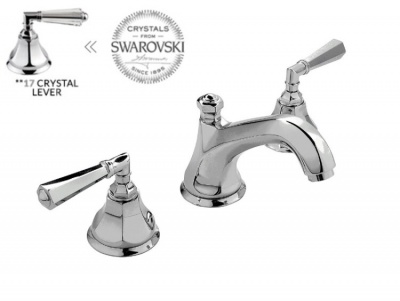 Смеситель для раковины, Nicolazzi, Teide Crystal Lever, цвет-English Gold