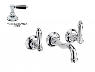 Смеситель для раковины, Nicolazzi, Ceramica Nera, цвет-Chrome