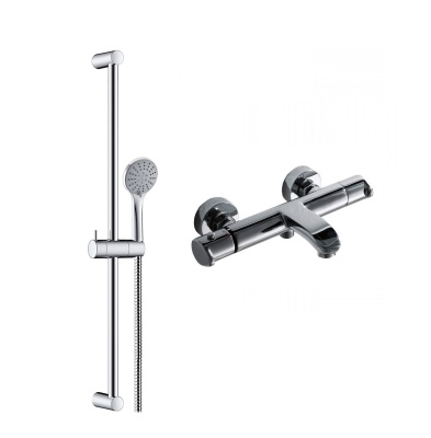 Термостат для ванны с душем Bravat Waterfall F673114C-01 c Душевой гарнитур, хром