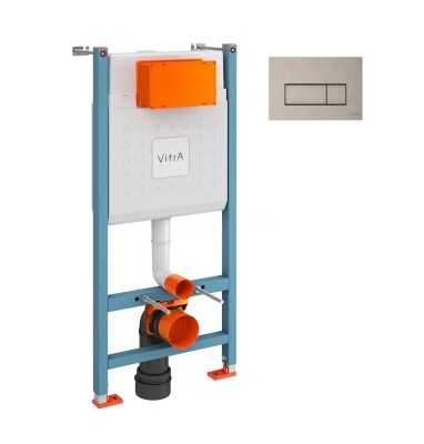 Комплект Инсталляция VitrA V-Fix Core 732-5800-01 + Кнопка Root Square 740-2395 цвет никель