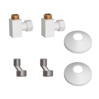 Комплект подключения для полотенцесушителя Point PN00012W 3/4"х1/2" г/ш (квадрат), Белый