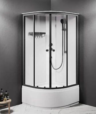 Душевая кабина 90x90 AM.PM X-Joy W94C-401A-090BT профиль черный матовый, высокий поддон
