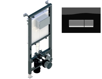 Инсталляция Koller Pool Alcora Alcora ST1200 + Клавиша смыва стекло Koller Pool Integro black glass