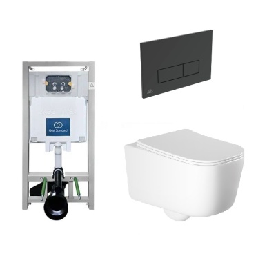 Инсталляция Ideal Standard ProSys Eco Frame 2.0 RU и Унитаз безободковый Aquatek ЛУГАНО 51см
