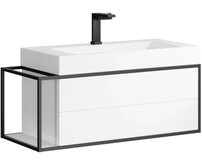 Тумба белый глянец/черный 101,8 см Clarberg Logic LOG0110R
