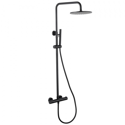 Душевая стойка ABBER Wasser Kreis AF8160B с термостатом без излива, золото матовое