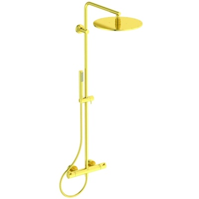 Душевая система Ideal Standard CERATHERM T125 с термостатическим смесителем, шлифованное золото (A7589A2)
