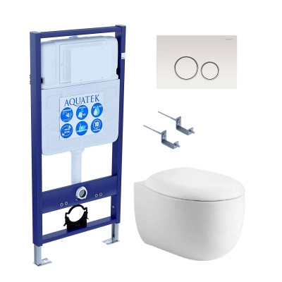 Комплект Aquatek Альтаир SET AQUATEK АЛЬТАИР cm-016 4в1 кнопка хром глянцевый