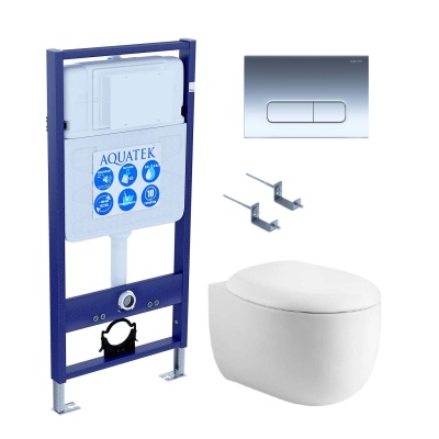 Комплект Aquatek Альтаир SET AQUATEK АЛЬТАИР cm-017 4в1 кнопка черный матовый