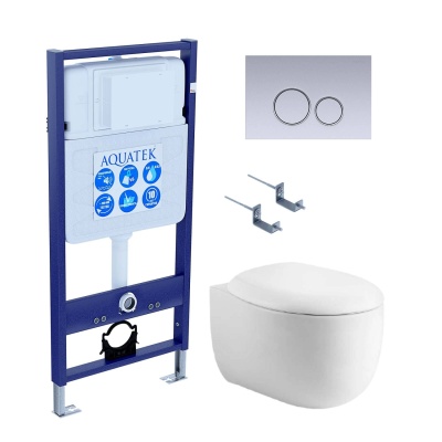 Комплект Aquatek Альтаир SET AQUATEK АЛЬТАИР cm-019 4в1 кнопка хром матовый