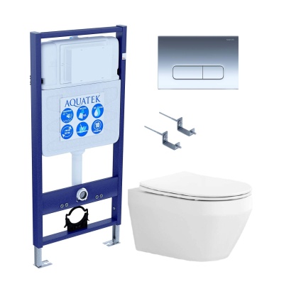 Комплект Aquatek Лея SET AQUATEK ЛЕЯ cm-017 4в1 кнопка черный матовый
