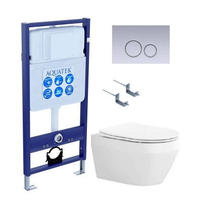 Комплект Aquatek Лея SET AQUATEK ЛЕЯ cm-019 4в1 кнопка хром матовый