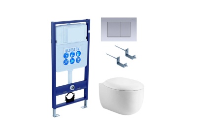 Комплект Aquatek Альтаир SET AQUATEK АЛЬТАИР cm-011 4в1 кнопка хром матовая