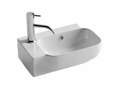 Ceramicanova Умывальник Element 403*249*140, с отверстием под смес. слева, чаша справа, белый