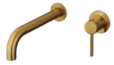 IO Sirio Смеситель для раковины встраиваемый с внутр. блоком, излив 220, брашированное золото