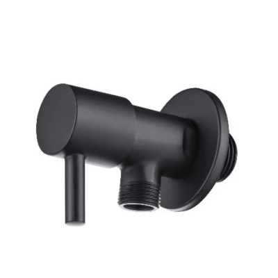 Шланговое подсоединение Aquatek с запорным устройством, цвет черный матовый, AQ2450MB