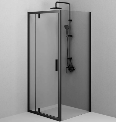 Душевое ограждение без поддона 90x90 AM.PM Gem W90G-404-9090-BT профиль черный матовый