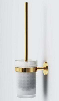 Ершик для унитаза AM.PM X-Joy A85A33399 со стеклянной настенной подставкой, золото