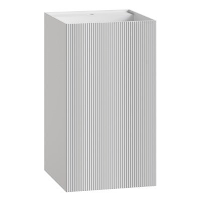 Раковина напольная рифленая Cube Corian 480*480*850 Matt White