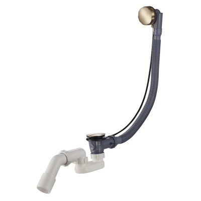 R600.30.03 Сифон для ванны полуавтомат Raglo сатин золотой (брашированное золото)