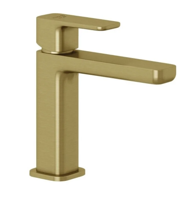 Смеситель Kludi Renon 42288N075 для раковины, с донным клапаном, цвет золото брашированное