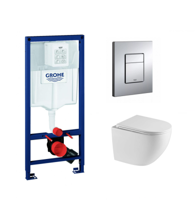 Комплект инсталляция GROHE Rapid 38772001 с унитазом Grossman GR-4411SQ 52cм Торнадо