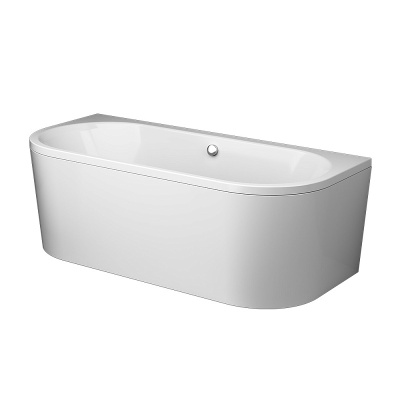 Ванна акриловая закругленная 170x75 AM.PM X-Joy W94A-170U75W-ARP белая глянцевая, комплект c каркасом, панелью