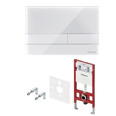 Комплект TECEspring c панелью смыва TECEspring square белый акрил S240850