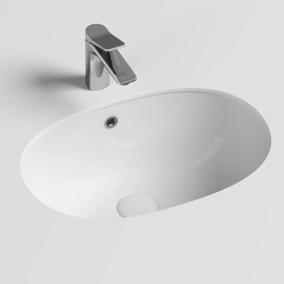 Раковина встраиваемая снизу Ceramicanova Элемент (Element) CN6044 57 белая, овальная