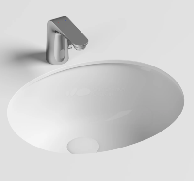 Раковина встраиваемая снизу Ceramicanova Элемент (Element) CN6042 51 белая, овальная