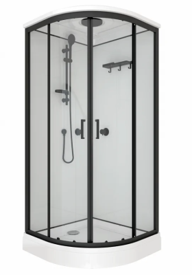 Душевая кабина Triton Прайм-Блэк Щ0000071582, 90 x 90 см, поддон А 17 см, стекло прозрачное, профиль чёрный