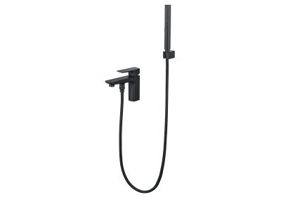 Смеситель врезной на борт ванны на 1 отв. AQUATEK, матовый черный AQ1044MB ВЕГА