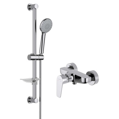 AQ1160CR БЕТТА смеситель для душа + AQ2013CR БЕТТА душевой гарнитур 3 режима 65 см