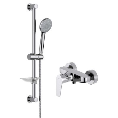AQ1160CR БЕТТА смеситель для душа + AQ2013CR БЕТТА душевой гарнитур 3 режима 65 см