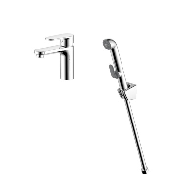 AQ1812CR НИКА смеситель для раковины 90 без донного клапана с гигиеническим ручным душем