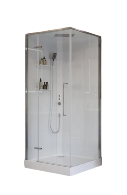 Душевая кабина BelBagno Uno UNO-CAB-A-1-90-C-Cr-Bi-TOP-L 90х90, с низким поддоном, профиль хром, стекло прозрачное