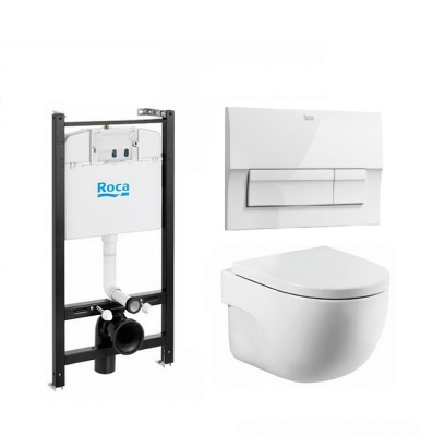 Комплект инсталляция с подвесным унитазом Roca Meridian Pack 893104990 с клавишей белая [Копия от 29.08.2026 09:08:51]