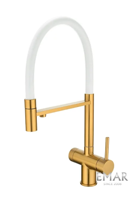 Смесители для кухни EMAR ЕС-7024WHT PVD Golden