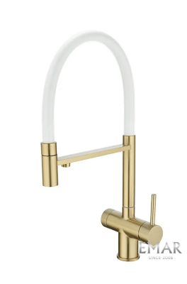 Смесители для кухни EMAR ЕС-7024WHT Matt Gold