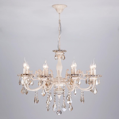 Подвесная люстра Eurosvet 3281/8 белый с золотом/тонированный хрусталь Strotskis