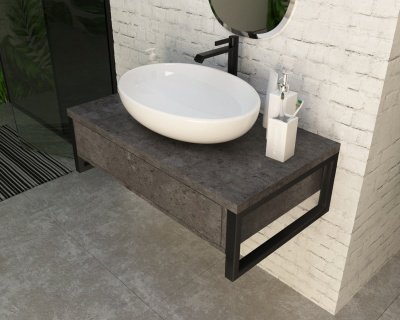 Тумба GRUNGE LOFT 90П 1в.я Бетон темно-серый У85849