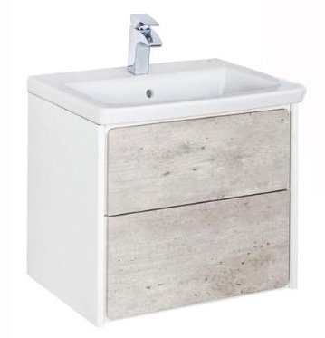 Тумба под раковину Roca Ronda 60 (бетон/белый глянец) ZRU9303002