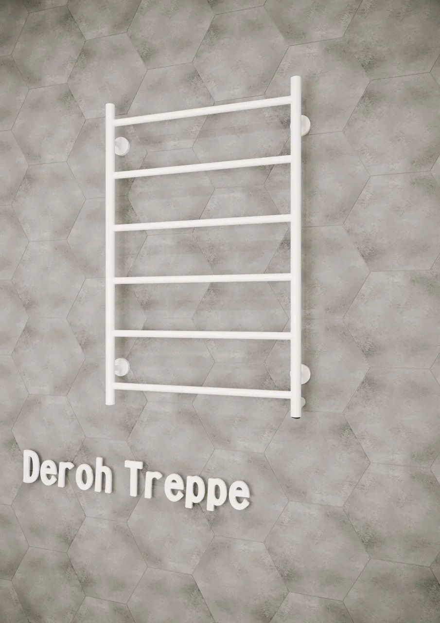 Полотенцесушитель Эл. Deroh Treppe 5п 50/60 правый с ТЭНОМ, 300 Вт белый мат.