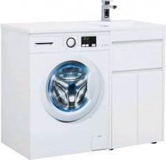 Тумба с раковиной Aquanet Токио 110 R белый (напольная, 1 ящик, 2 дверцы)