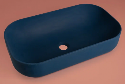 Раковина накладная/ овальная/ Soul 600*350*150 синий RAL5003, MIO