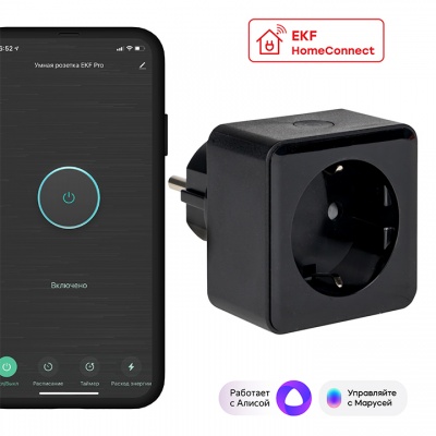 EKF PROxima Умная розетка Сonnect PRO Wi-Fi черная