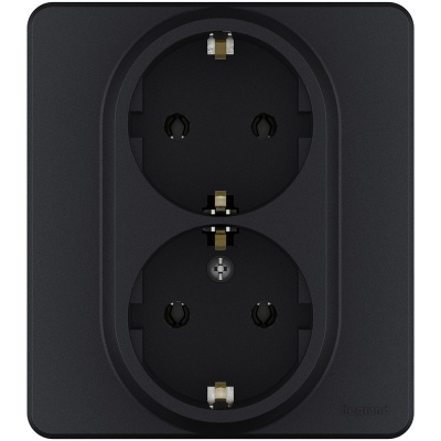 Legrand INSPIRIA Антрацит Розетка 2 x 2К+З - немецкий стандарт - 16 А - 250 В